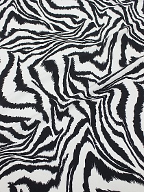 Штапель "Сафари" цв.черный/молочный, ш.1.45м, вискоза-100%, 90гр/м.кв