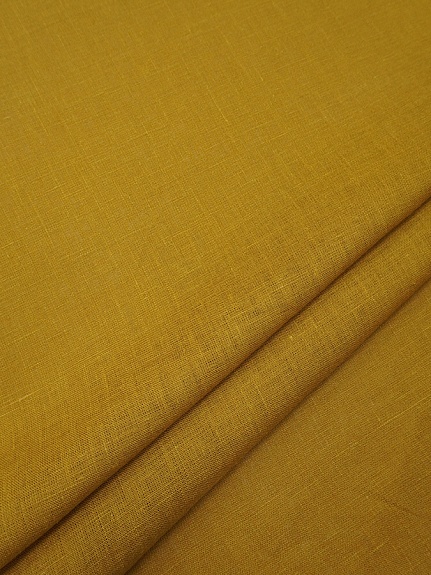 Лен костюмный с эффектом мятости цв.Темная горчица, ш.1.45м, лен-100%, 190гр/м.кв#008426