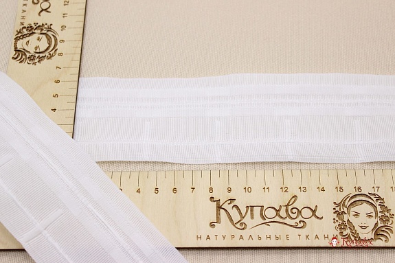 Лента шторная цв.белый (матовая), ш.60мм, свободная сборка