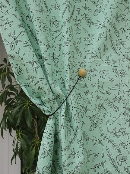 Рогожка "Душистые травы" цв.мятно-зеленая дымка, ВИД2, ш.1.46м, хлопок-100%, 160гр/м.кв