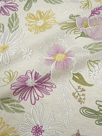 Полулен "Гармония" цв.розовый (на суровом), ш.2.2м, лен-30%, хл-70%, 140гр/м.кв