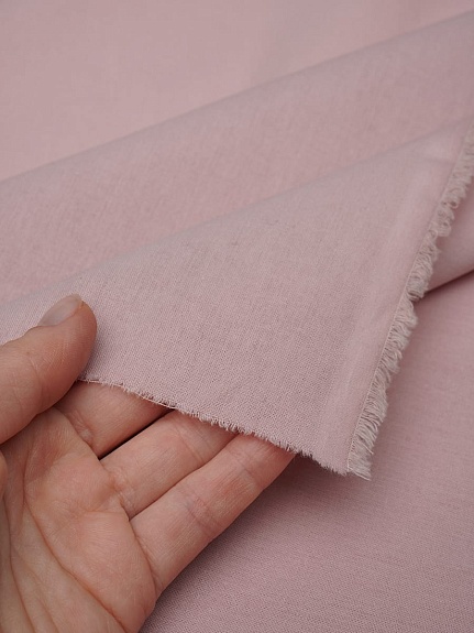 Вареный (стираный) хлопок цв.Пыльный розово-сиреневый, ш.2.5м, хл-100%, 110гр/м.кв