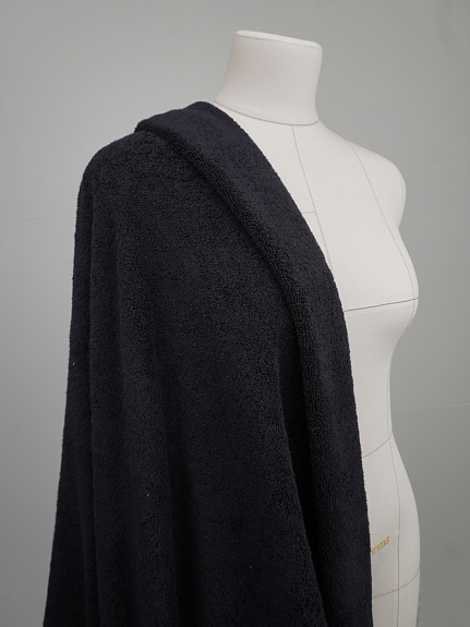 Махровая ткань Люкс цв.Черный, ш.1.55м, хлопок-100%, 550гр/м.кв