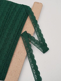 Кружево цв.хвойно-зеленый, ш.19мм, хлопок-90%, п/э-10%, рис.110/33