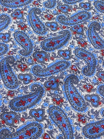 Бязь "Голубые огурцы на белом", ш.1.5м, хлопок-100%, 120гр/м.кв