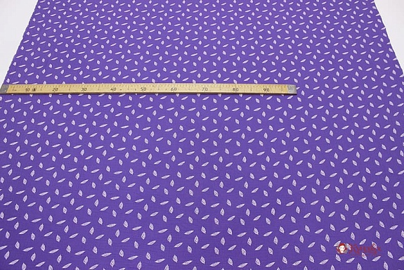 Муслин двухслойный с эф.жатости "Листочки" цв.фиолетовый, ш.1.41м, хлопок-100%, 120гр/м.кв