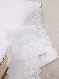 Шитье цв.молочно-белый (общая ширина 100мм, ширина вышивки 53мм), хлопок-100%, батист