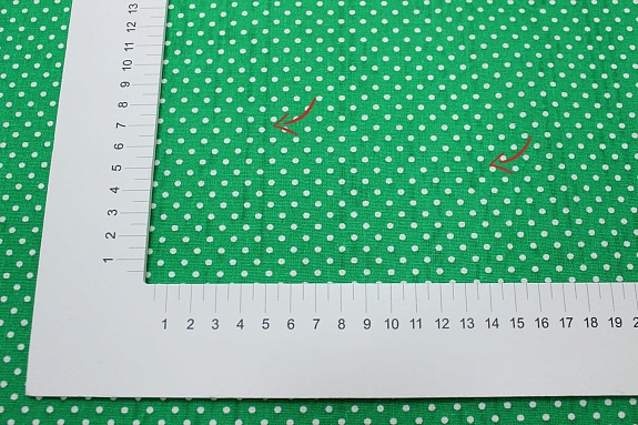 Бязь "Белый горох (3мм) на зеленом", СОРТ2, ш.1.5м, хлопок-100%, 120гр/м.кв