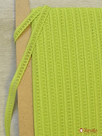 Кружево цв.салатовый-2, ш.14мм, хлопок-84%, п/э-16%