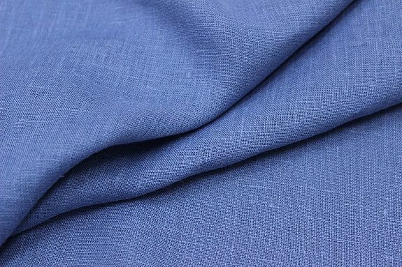 Лен костюмный с эффектом мятости цв.Стальной синий, ш.1.45м, лен-100%, 190гр/м.кв