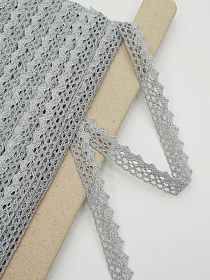 Кружево цв.серый, ш.16мм, хлопок-90%, п/э-10%