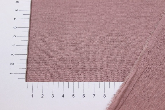 Муслин двухслойный с эффектом жатости цв.Розово-сиреневый флер, СОРТ2, ш.1.44м, хлопок-100%