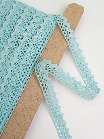 Кружево цв.нежно-бирюзовый, ш.16мм, хлопок-90%, п/э-10%