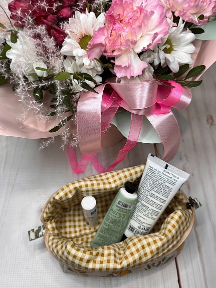 Набор косметичек из сатина и муслина