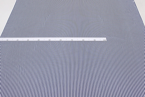 Штапель "Темно-синие полосы на белом", ш.1.42м, вискоза-100%, 90гр/м.кв