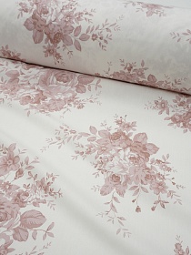 Сатин "Букет мечты" цв.пыльная роза, ш.2.5м, хлопок-100%, 110гр/м.кв