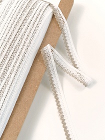 Кружево цв.белый/кофейный, 20мм, хлопок-88%, п/э-12%