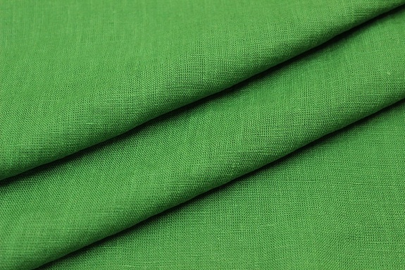 Лен костюмный с эффектом мятости цв.Зеленая листва, ш.1.45м, лен-100%, 190гр/м.кв