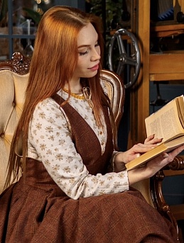 Сарафан из шерсти и рубашка из муслина премиум