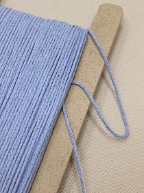 Шнур цв.голубой-2, ш.2мм, хлопок-100%