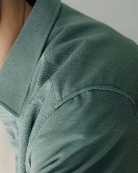 Мужская рубашка из теплого хлопка цв.Винтажная мята