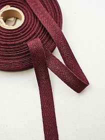 Лента киперная цв.темная вишня,15мм, хлопок-90%, п/э-10%