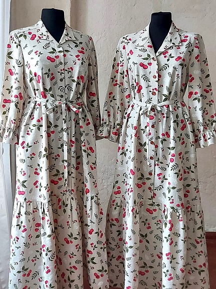 Платье из полульна "Садовые вишенки"