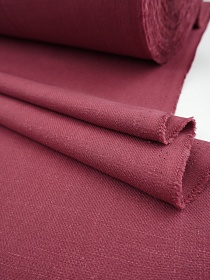 Конопля с хлопком-диагональ цв.Бордово-вишневый, ш.1.4м, конопля-80%, хлопок-20%, 245гр/м.кв