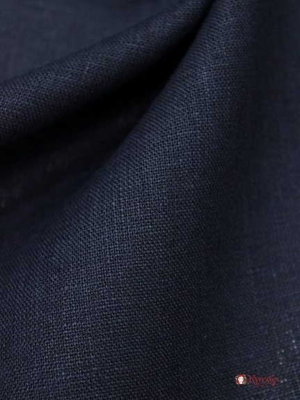 Лен костюмный цв.Темный чернильно-синий, ш.1.5м, лен-100%, 190гр/м.кв