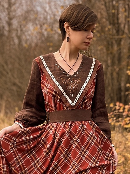 Платье из Фуле "Клетка"