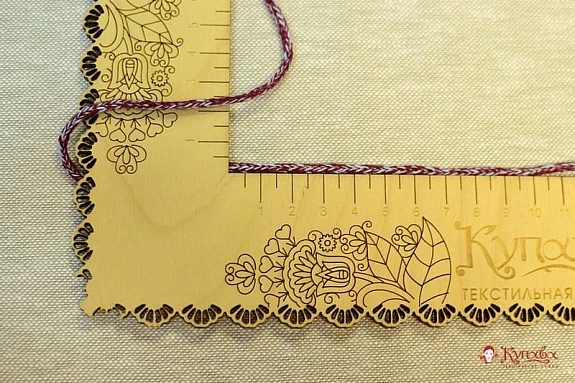 Шнур меланжевый цв.бордовый/св.голубой, 3мм, хлопок-100%