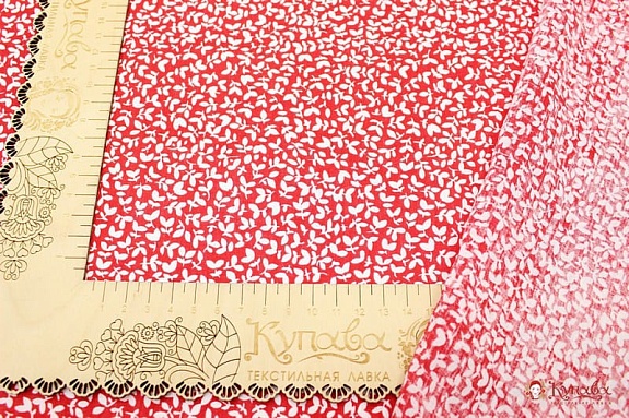 Вискоза с хлопком "Ветерок на красном", ш.1.46м, хлопок-70%, вискоза-30%, 90гр/м.кв