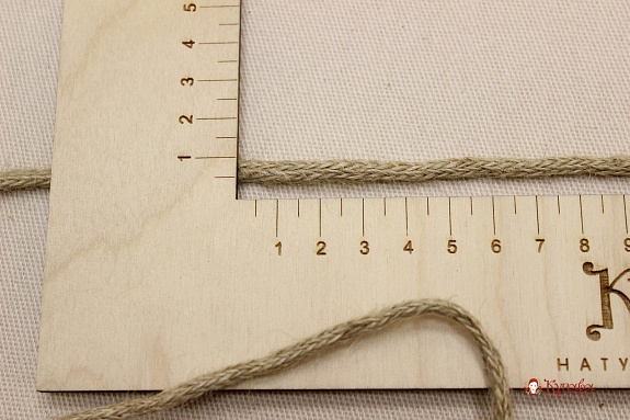 Шнур джутовый плетеный, 5мм, джут-100%