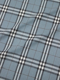 Фуле "Клетка" цв.серо-лазурная дымка, ш.1.45м, хлопок-100%, 160гр/м.кв