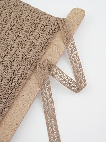 Кружево цв.песочно-коричневый, ш.15мм, хлопок-90%, п/э-10%, рис.099/9