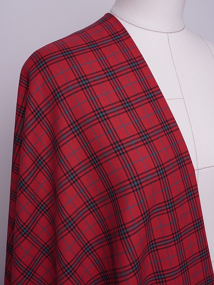 Пестрядь "Клетка" цв.темно-красный/черный, ш.1.45м, хлопок-100%, 110гр/м.кв