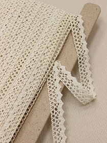 Кружево цв.суровый, ш.16мм, хлопок-100%, рис.078/3