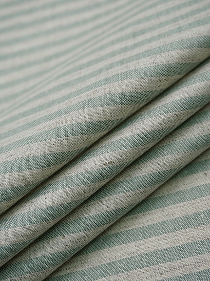 Полульняной перкаль постельный "Полоска (0,5см*0,5см)" цв.морозно-зеленый меланж, (комп), ш.2.2м, лен-30%, хлопок-70%, 120гр/м.кв