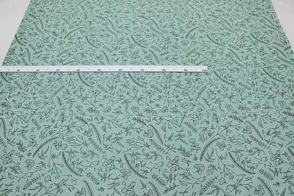 Рогожка "Душистые травы" цв.мятно-зеленая дымка, ВИД2, ш.1.46м, хлопок-100%, 160гр/м.кв