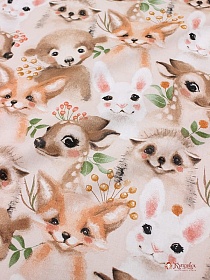Бязь "Маленькие зверята", ш.1.5м, хлопок-100%, 140гр/м.кв