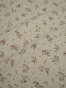 Теплый хлопок "Нежные бутончики" цв.св. бежевый с оливк.оттенком, ш.1.5м, хлопок-100%, 150гр/м.кв