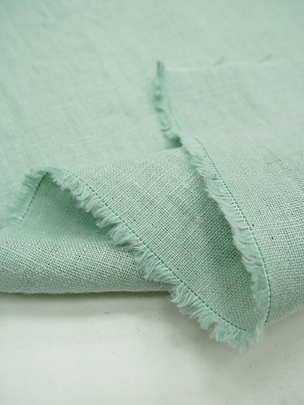 Лен костюмный с эффектом мятости цв.Светлая винтажная мята, ш.1.45м, лен-100%, 190гр/м.кв