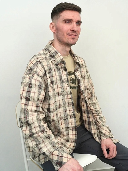 Мужская рубашка из фуле с вареным эффектом