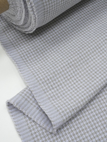 Лен костюмный с эф.мятости "Гусиная лапка" цв.св.голубой/серый, ш.1.45м, лен-100%, 350гр/м.кв