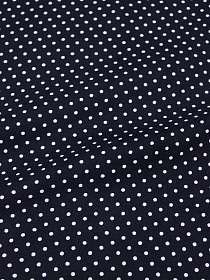 Микровельвет "Белый горох (3мм) на чернильно-черном", СОРТ2, ш.1.49м, хлопок-100%, 130гр/м.кв