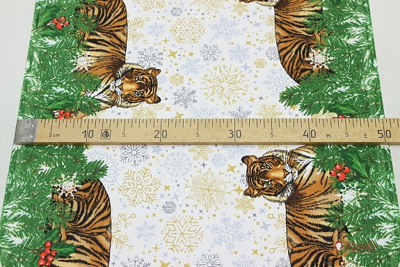Дорожка "Год тигра", ш.0.5м, хлопок-100%, 228гр/м.кв, раппорт 63.5см