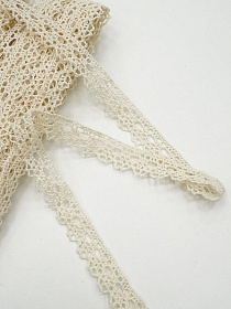 Кружево цв.суровый, ш.12мм, хлопок-100%, 10м, рис.071/3