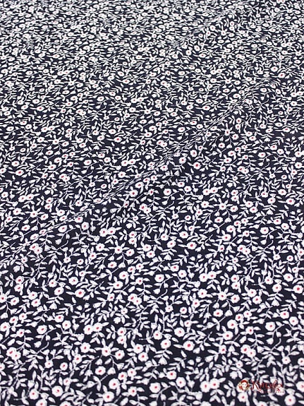 Штапель "Лёгкость" цв.чернильно-черный, ш.1.42м, вискоза-100%, 90гр/м.кв