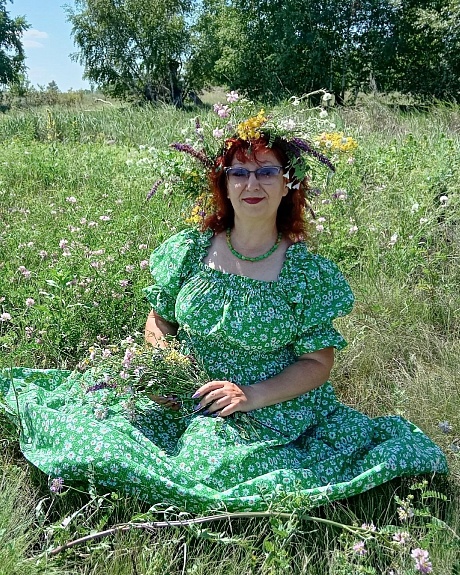 Платье из бязи Бязь "Ромашки на зеленом"