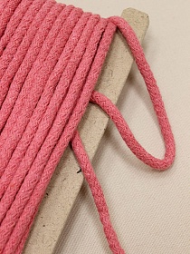 Шнур цв.коралловый, 8мм, хлопок-100%